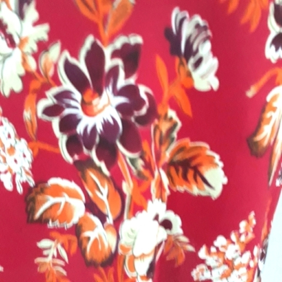 Ann Taylor Lining Red Floral Print Skirt Size 4 - Picture 4 of 9
